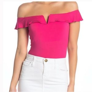 Elodie Off the Shoulder Flutter Bodysuit